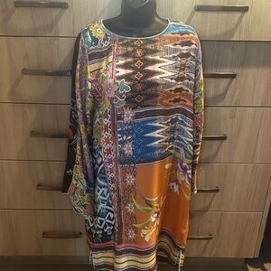 Johnny Was Multicolor Silk Dress